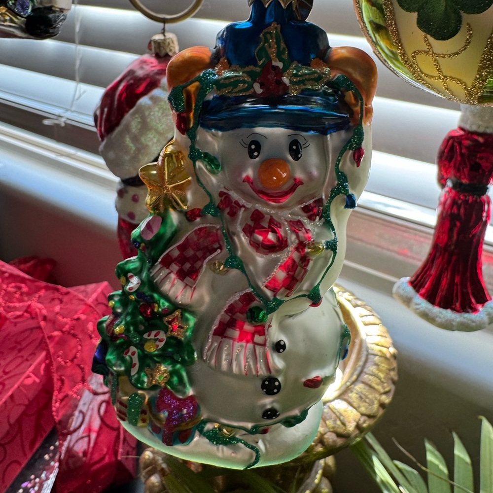 Christopher Radko Snowman Glowman 5 inch Full Size! Very rare! EUC